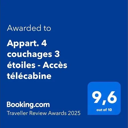 Appart. 4 Couchages 3 étoiles - Accès Télécabine Apartamento *